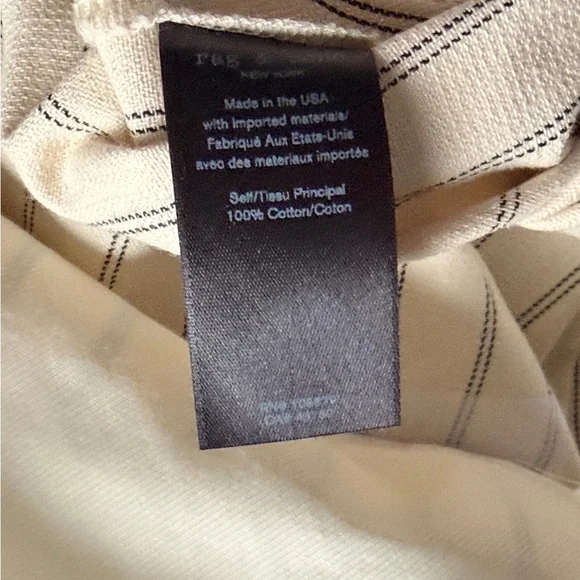 Rag & Bone Ivory Pinstripe Cropped Pants Size 4 – Frayed Hem - Picture 4 of 6